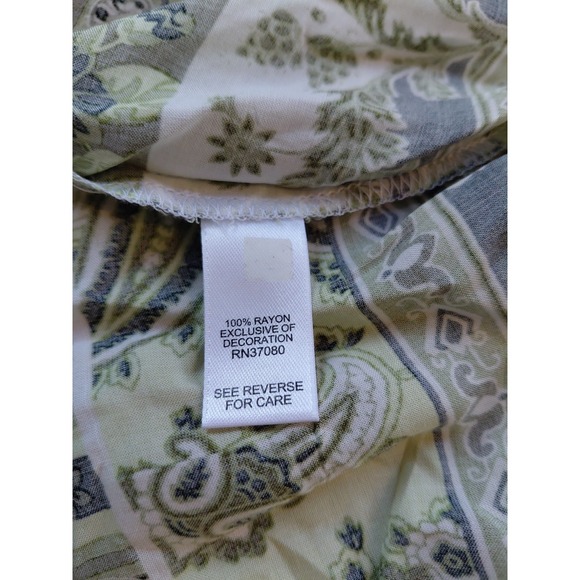 Y2K Babydoll Cami Top Paisley Lace Trim Sz L Forest Fairy - Picture 5 of 9